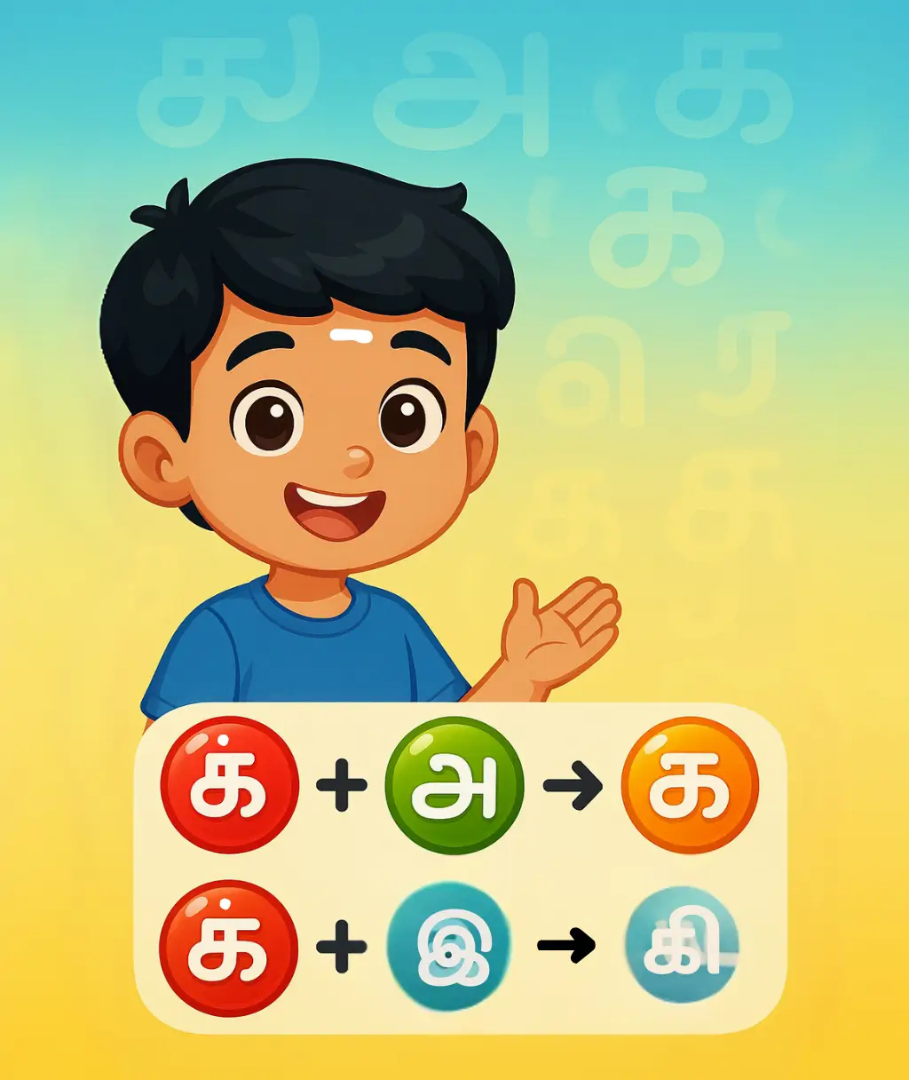 உயிர்மெய் எழுத்துக்களை இணைத்தல்